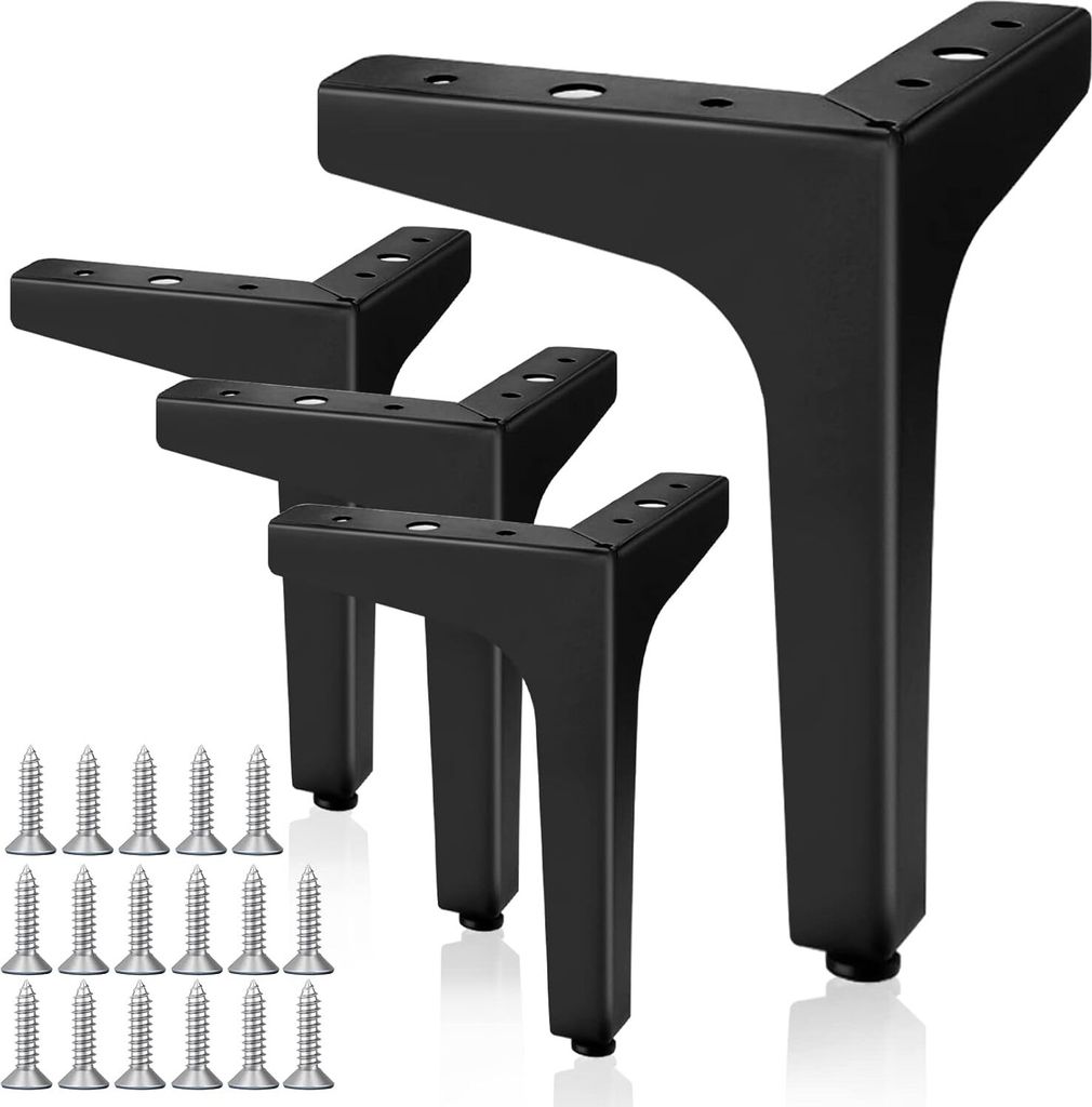 Set Mit 4 Schwarzen Möbelbeinen, 17 Cm Dreieckige Metallbeine Für Diy-couchtische, Stühle, Sofas Und Küchenmöbel (schwarz)