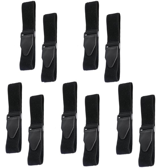 Hosenclip - Fahrrad-hosenclip - 10 Stück Fahrradriemen – Verstellbare Knöchelriemen – Multifunktionale Schwarze Elastische Riemen Mit Klettverschluss Und Schnalle – Für