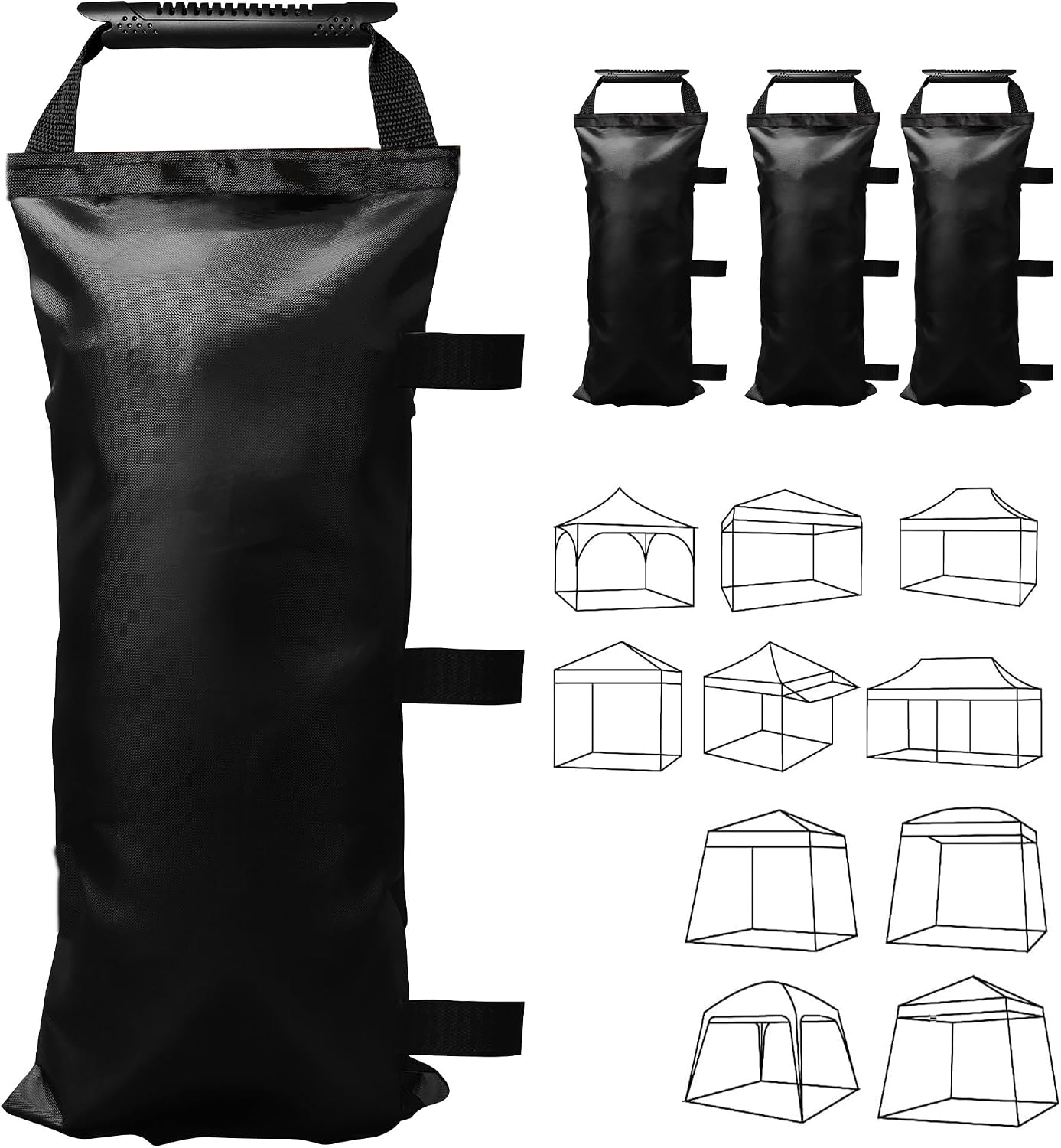 4er-packung 112-pfund-sonnenschutz, Sandsäcke, Markisengewichte, Gewichtssack, Außenzelt, Werbezelt, Sonnenschutz, Winddichter Sandsack
