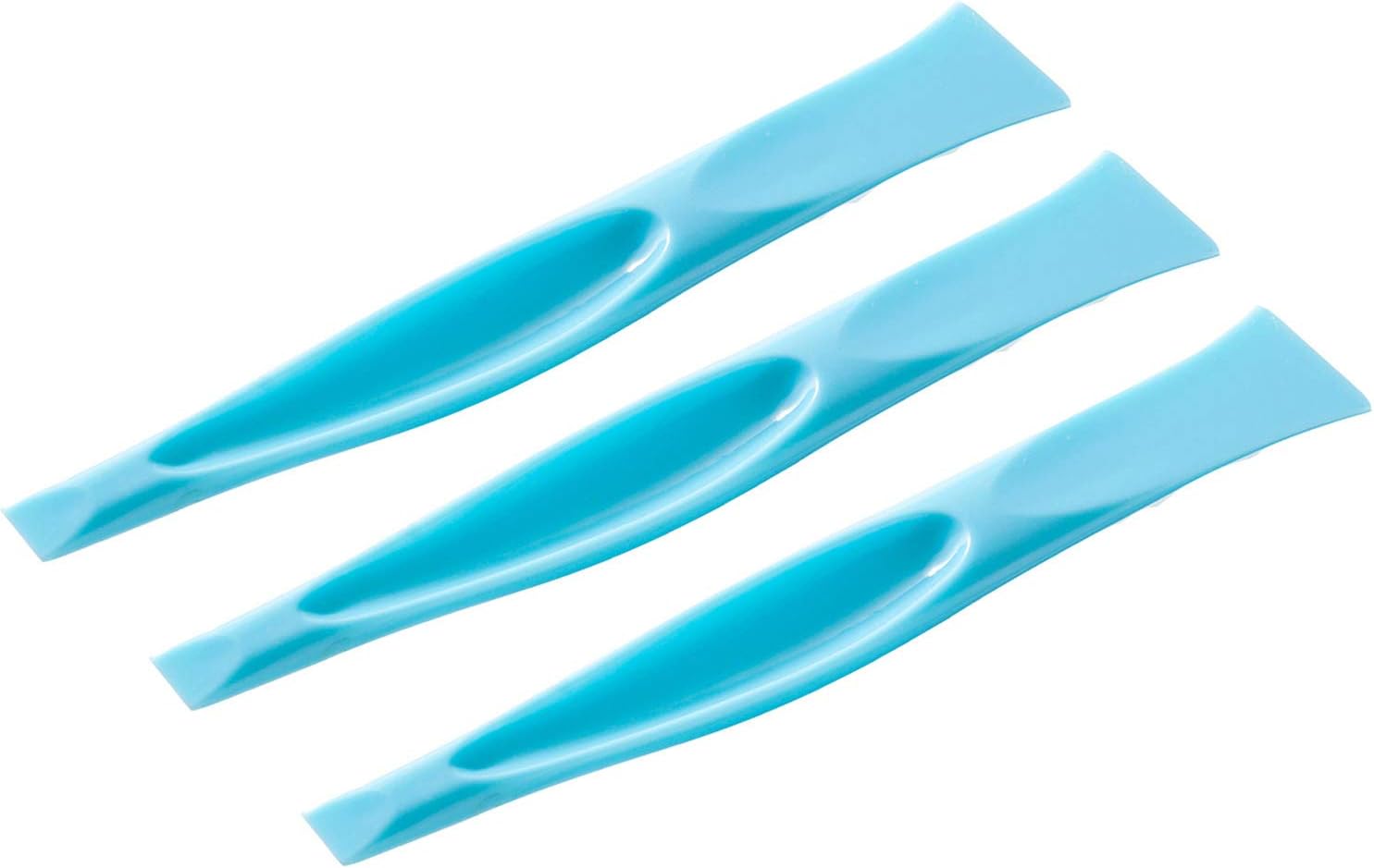 Kunststoffschaber, Etikettenschaber, Abzieher, Dosenöffner, Multifunktionaler Hartplastikschaber, Kratzfreies Reinigungswerkzeug, 3-teiliges Set, Blau.