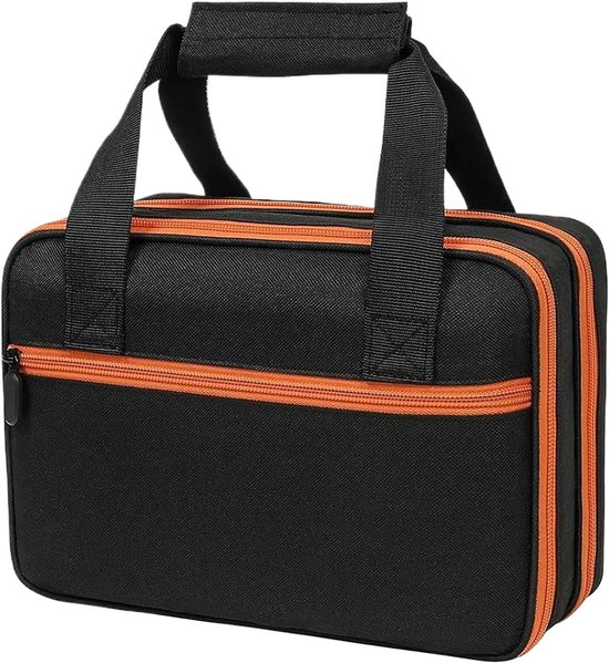 Aufbewahrungstasche Für Stromkreisprüfer – 28 X 9,5 X 21 Cm Große Werkzeugtasche Aus Polyester Mit Tragegriff – Schwarz/orange