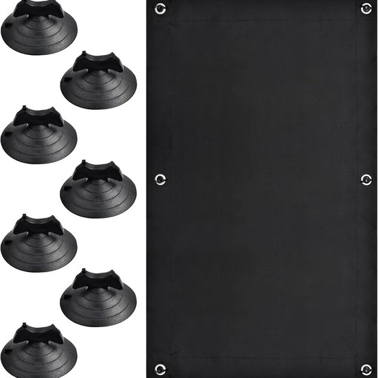 Tragbares Verdunkelungsrollo Ohne Bohren Mit 7 Saugnäpfen (96x100cm, Schwarz)