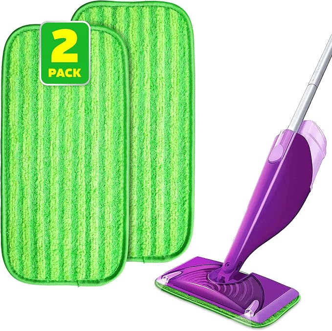 2er-pack Wiederverwendbare Mikrofaser-wischmopp-pads, Kompatibel Mit Wetjet-wischmopps (grün)