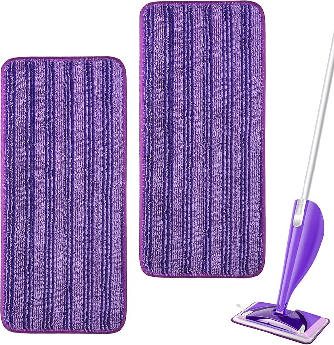 2er-pack Wiederverwendbare Mikrofaser-wischmopp-pads, Kompatibel Mit Wetjet-wischmopps (lila)