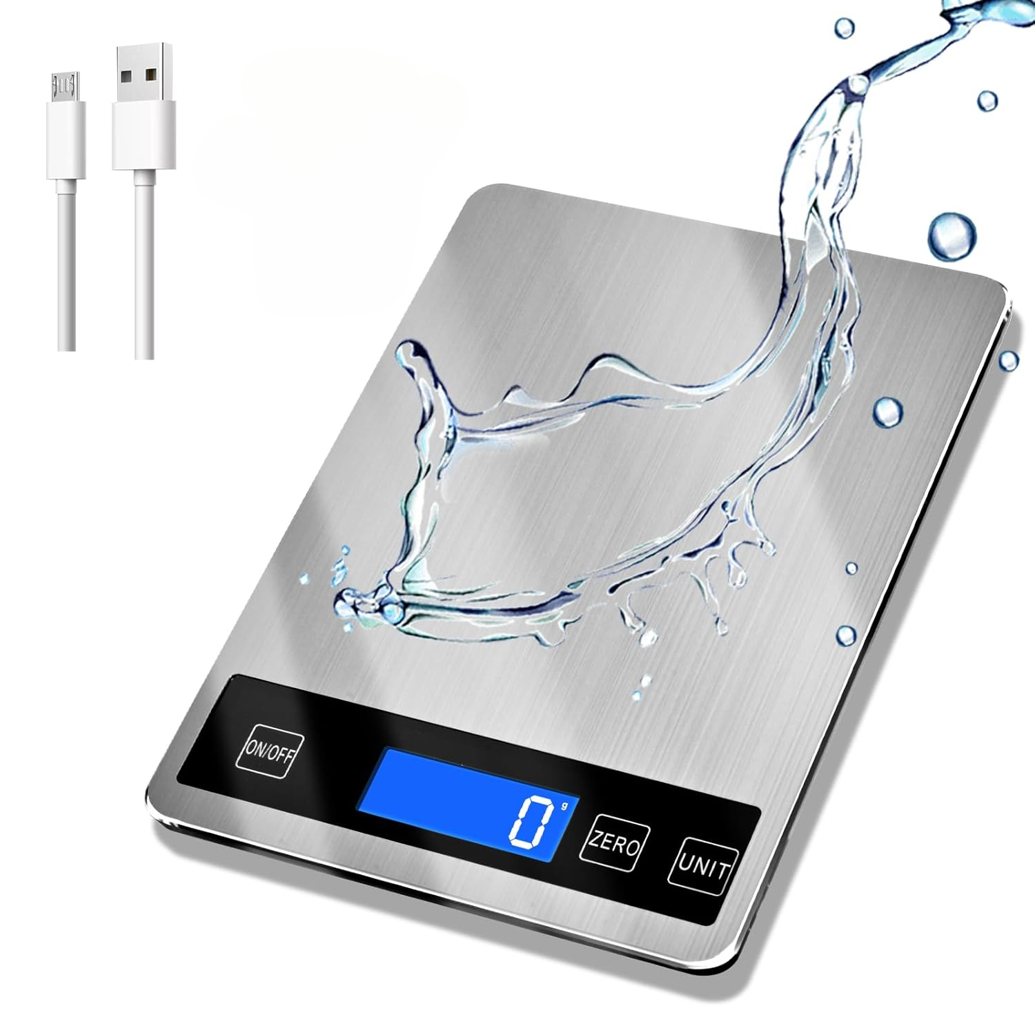 Digitale Küchenwaage, Batterie- Und Usb-aufladbar, Mit Präziser Skaleneinteilung Von 1 Gramm/0,05 Unzen (ca. 15 Kilogramm).