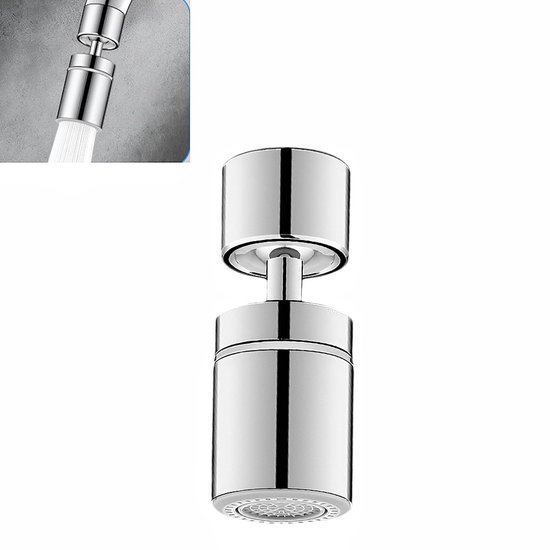 1-teiliger, Verchromter Strahlregler Für Wasserhähne, 360° Drehbar Für Flexiblen Wasserfluss, Doppelfunktionsdüse, Passend Für 55/64 Zoll (22/24 Mm), 2,4 X 2,4 X 6 Cm