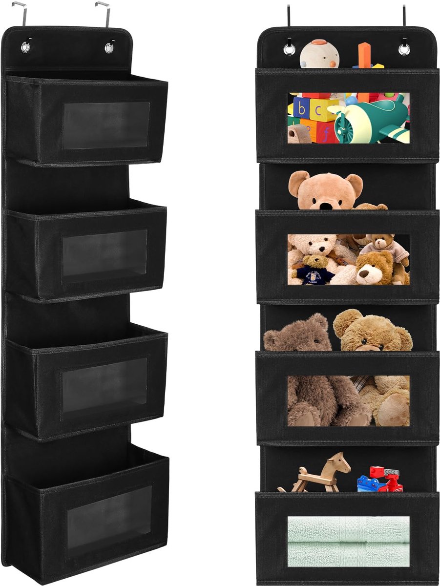 Hängeregale – Hängeleiste – Für Die Oberseite Der Tür – Hängeleiste Mit 4 Großen Fächern Und 2 Metallhaken – Für Speisekammer – Kinderzimmer – 2 M