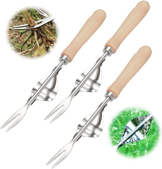 39. Universeller Hand-unkrautstecher Aus Edelstahl Mit Holzgriff, 3-teiliges Grab- Und Unkrautjät-werkzeugset.