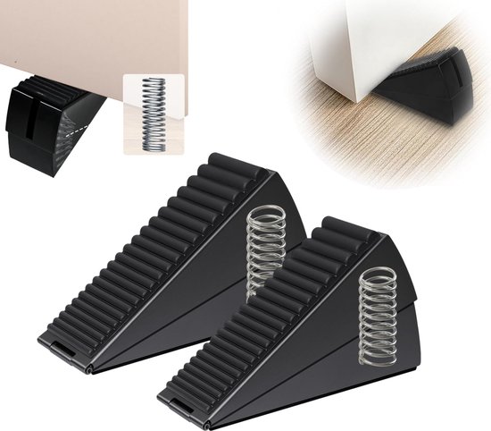 2er-pack Robuste Türstopper Aus Edelstahl Mit Sicherheitsgummipuffer, Hochmontiert, Stoßfest, Schwarz, 12,8 X 7,6 Cm