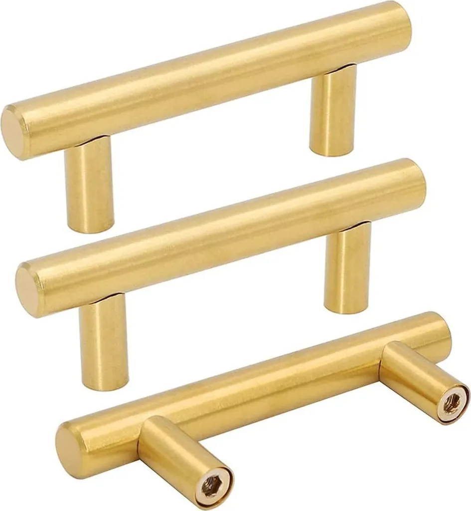 15 Vergoldete Schrankgriffe, 64 Mm Lochabstand, Geeignet Für Küchenschränke, Möbel Und Türgriffe.