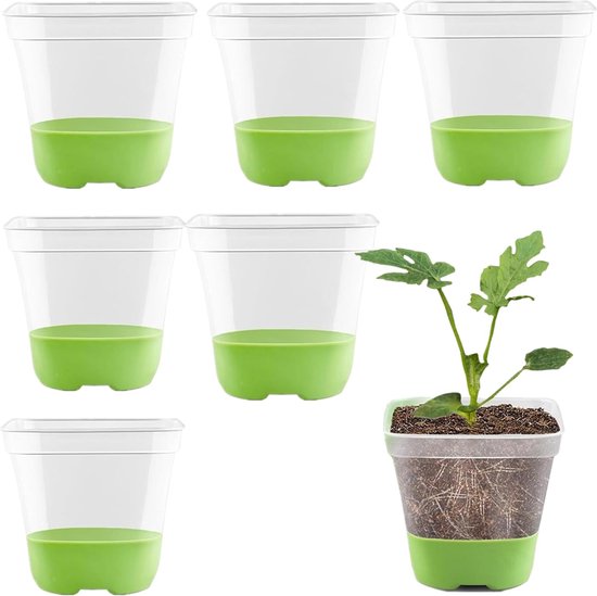 Blumentopf, Blumentöpfe Für Drinnen Und Draußen, 6 Stück, Kunststoff-blumentöpfe Für Den Außenbereich, Blumentöpfe Für Den Balkon, Grün