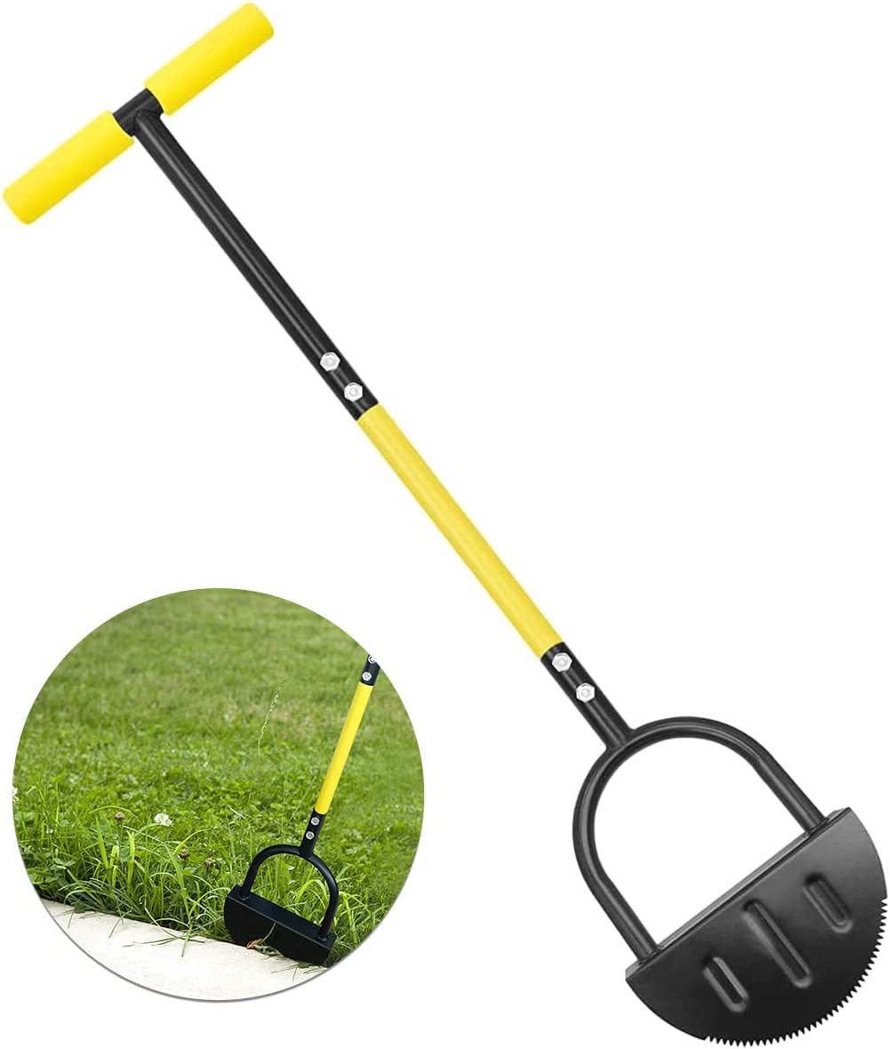 Halbmond-grasschneidemesser – 107 Cm Langer Griff – V-förmige, Gezahnte Klinge – 23 Cm Breite, Abgestufte Schneide – Für Gehwege, Einfahrten Und Blumenbeete