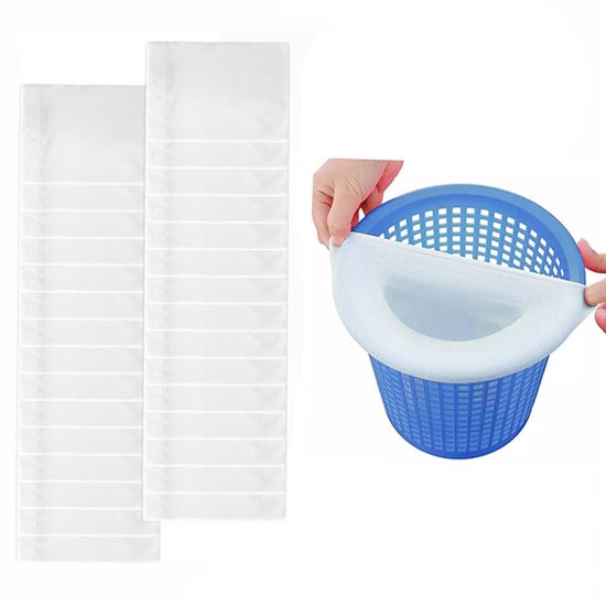 30-teiliges Pool-skimmer-set, Filtersiebabdeckung Mit Ultrafeinem Netzgewebe (13 X 22 Cm) Für Blätter, Pollen Und Schmutz – Weiß