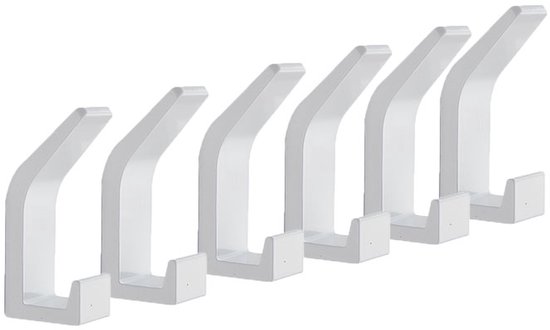 6-teiliges Wandgarderobenhaken-set, Moderne Aufbewahrungshaken Für Küche, Bad, Schlafzimmer, Kleiderschrank, Wohnzimmer, Schlüsselbereich – Weiß