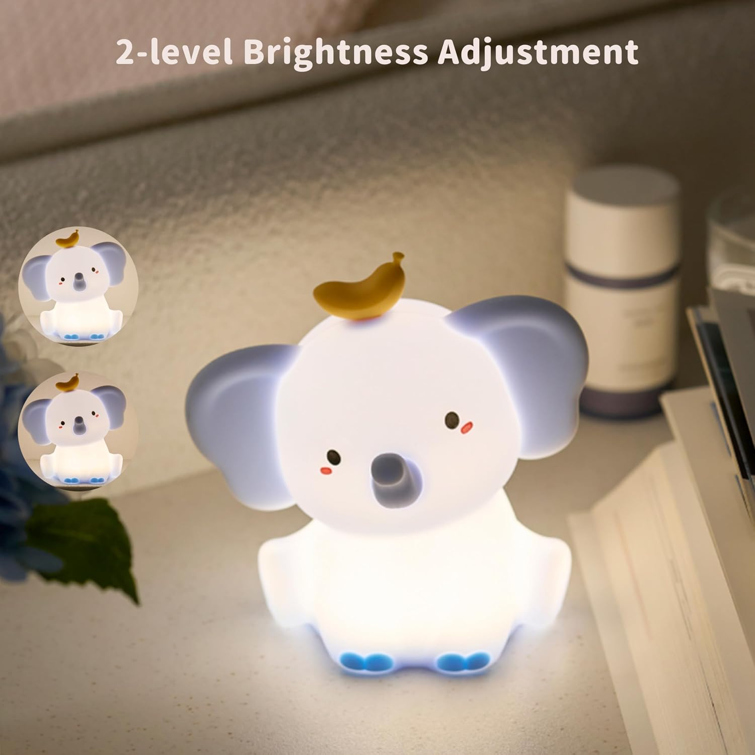 Niedliches Led-elefanten-nachtlicht – Superweiche Silikon-usb-aufladbare Nachttischlampe – Geschikt Voor Camping Party Room Decoration (elephant)