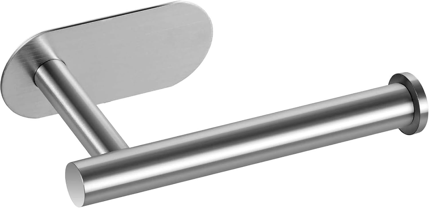 Toilettenpapierhalter, Bohrfrei, Edelstahl, Selbstklebend, Toilettenpapierhalter/roller, Für Küche Und Bad, Silberfarben