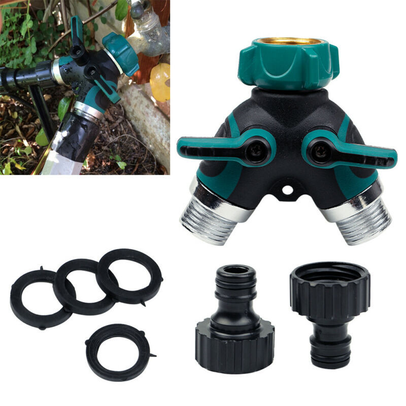 2-wege-gartenschlauchverteiler, Doppelschlauchverbinder, 2-wege-gartenwasserhahnverteiler, Y-ventil-wasserhahnverteiler Und 3/4"-wasserhahnverteiler Für