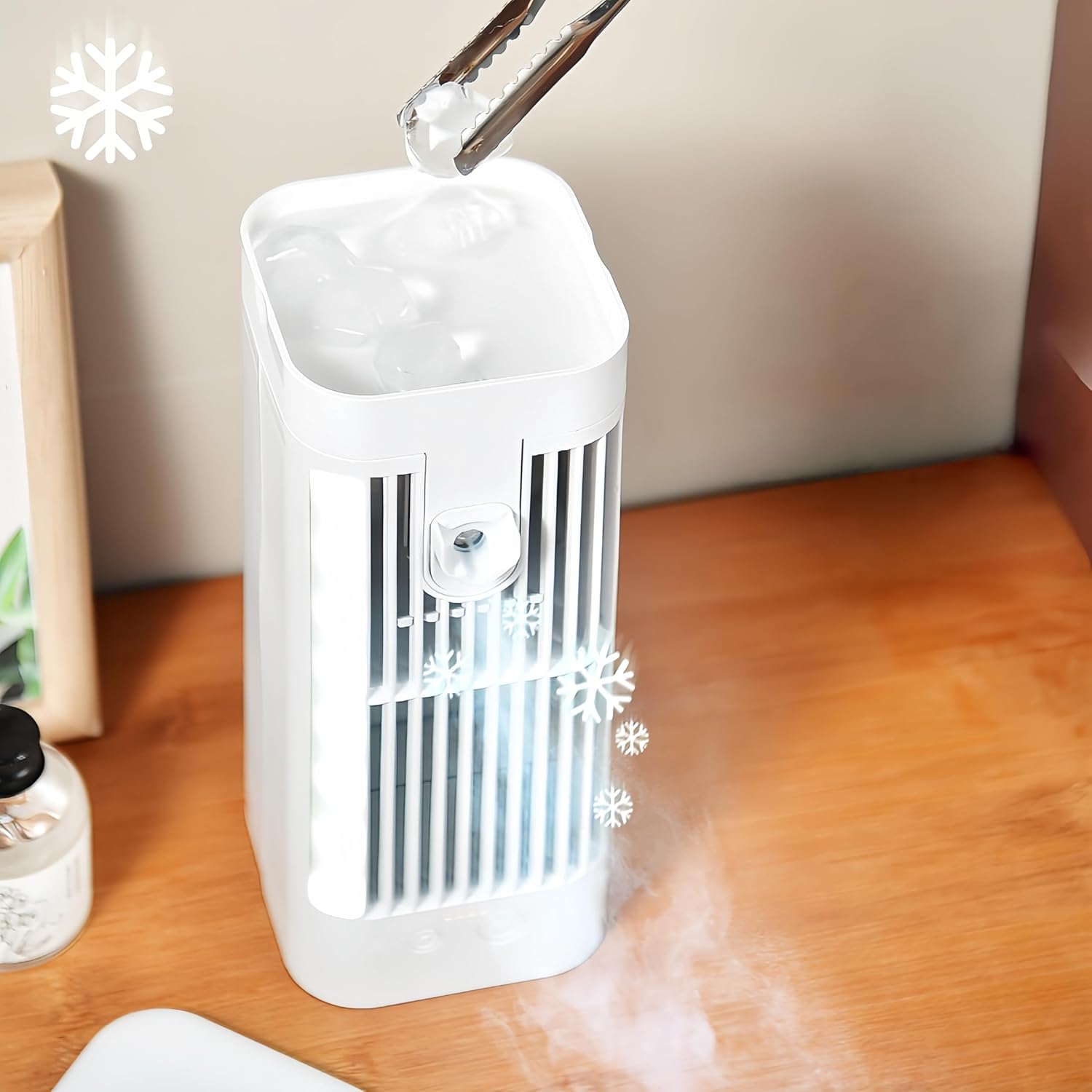 Mini-ventilator Mit Nachtlicht – Tragbarer Tischventilator – Nebelfunktion – Usb-anschluss – Abmessungen 8,6 × 3,3 Zoll – Schlafzimmer – Büro – 8,6 × 3,3 Zoll