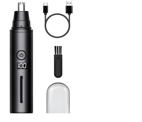 Schmerzloser, Wiederaufladbarer Usb-nasentrimmer, Tragbarer Nasen-/ohrhaartrimmer, Schnelle Und Präzise Haarentfernung, Leicht Zu Reinigen, Schwarz