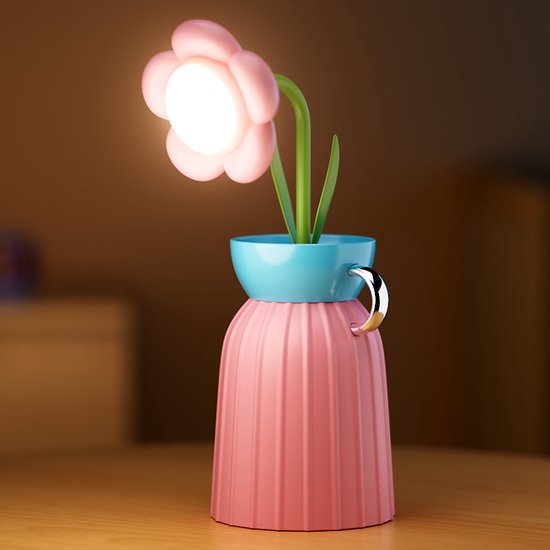 Die Wiederaufladbare, Kabellose Led-leselampe In Sonnenblumenform Ist In Drei Farben Erhältlich, Stufenlos Dimmbar Oder In Der Farbe „oma“ (rosa).