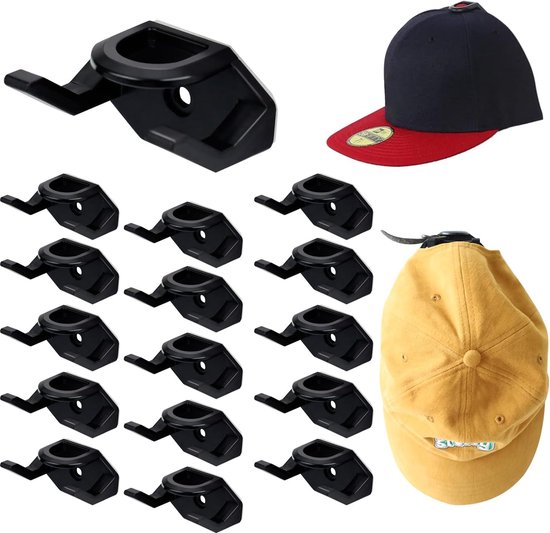 Selbstklebende Huthaken – Schwarz – 16er-packung