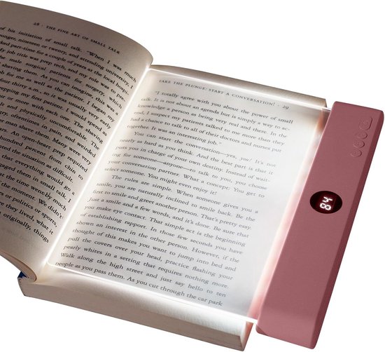 Flache, Augenschonende, Dimmbare Leselampe Mit Paneel (pink)