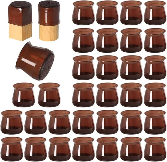 Stuhlbeinschoner Aus Silikon Und Filz, 32 Stück Pro Packung, Größe L (3,3 Cm).