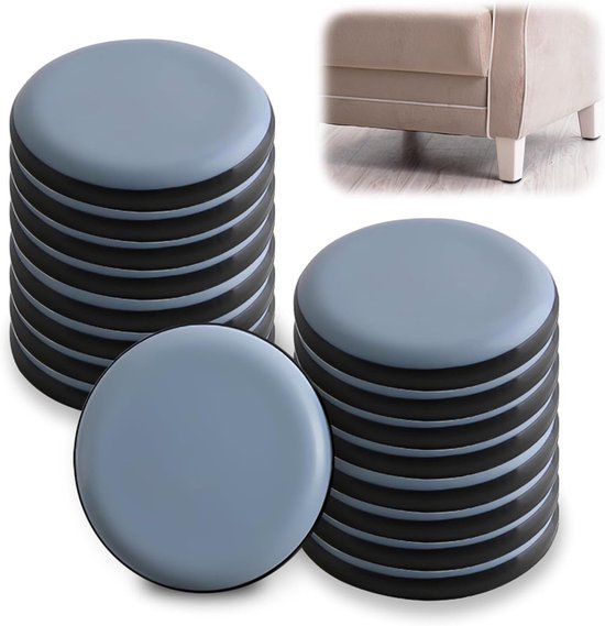 Möbelgleiter – 16 Stück – Xl – 25 Mm – Runde, Selbstklebende Schutzpads – Schoner Für Tisch- Und Stuhlbeine – Verschleißfest Und Geräuscharm