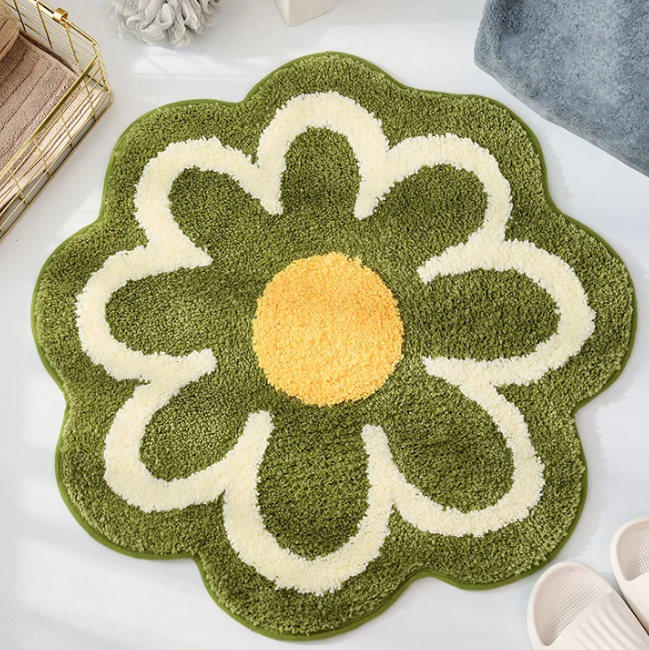 Blumenförmige Badematte, Rutschfest, Saugfähig, Mit Blumenmuster