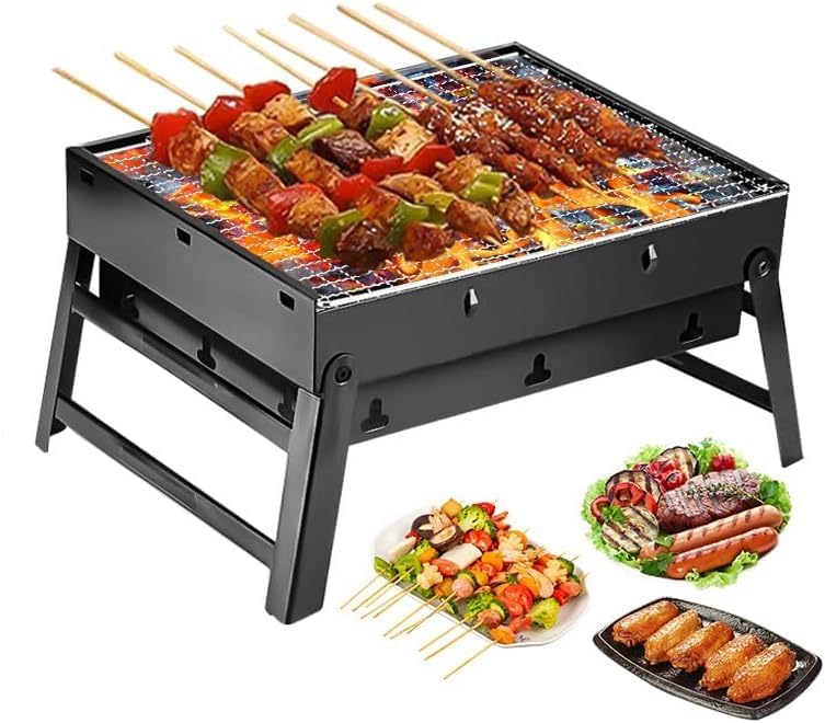 Tragbarer Holzkohlegrill – 43 Cm (17 Zoll) Faltbarer Holzkohlegrill – Kompakter Tischgrill – Kleiner Outdoor-grill – Ideal Für Reisen Und Garten – 43 Cm (17 Zoll)