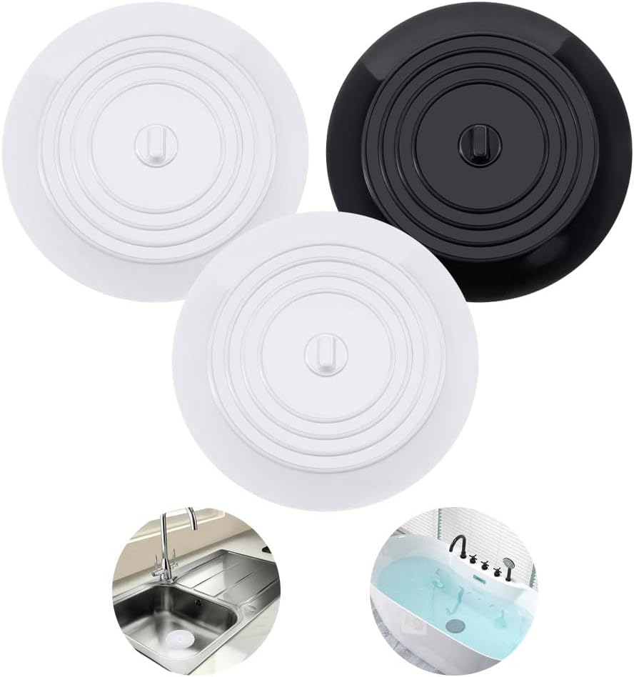 3er-pack Silikon-spülbeckenstöpsel, 15 Cm Silikon-abflussabdeckungen, Geruchsdichte, Weiche Universalabdeckungen, Verhindern Verstopfungen Durch Lebensmittel Und Haare