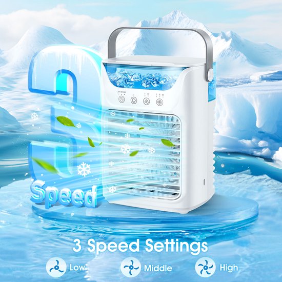 Tragbare 4-in-1-klimaanlage, 700 Ml, 2 Nebelstufen, 3 Timer, 7-farbige Led-beleuchtung