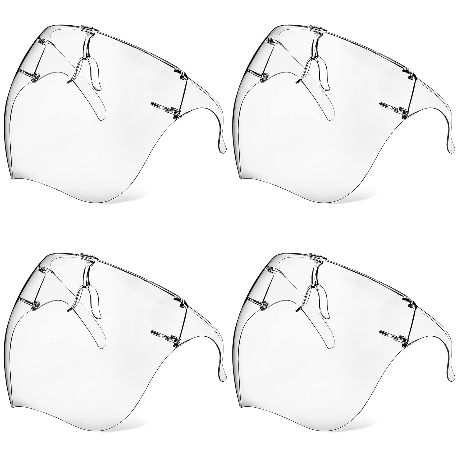4er-pack Gesichtsschutzschilde Mit Schutzbrille, Antibeschlag- Und Transparenter Gesichtsmaske.