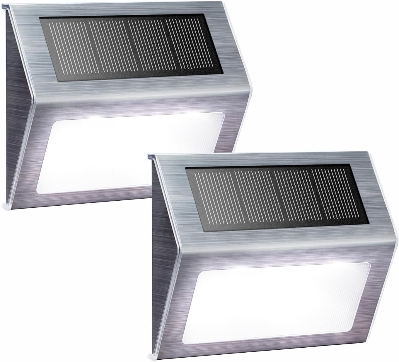 Solarleuchten Geeignet Für Terrassenstufen, Treppen, Geländer, Gehwege, Pfade, Led-leuchten, Wasserdicht Für Den Außenbereich, Weißes Licht, 2er-pack.
