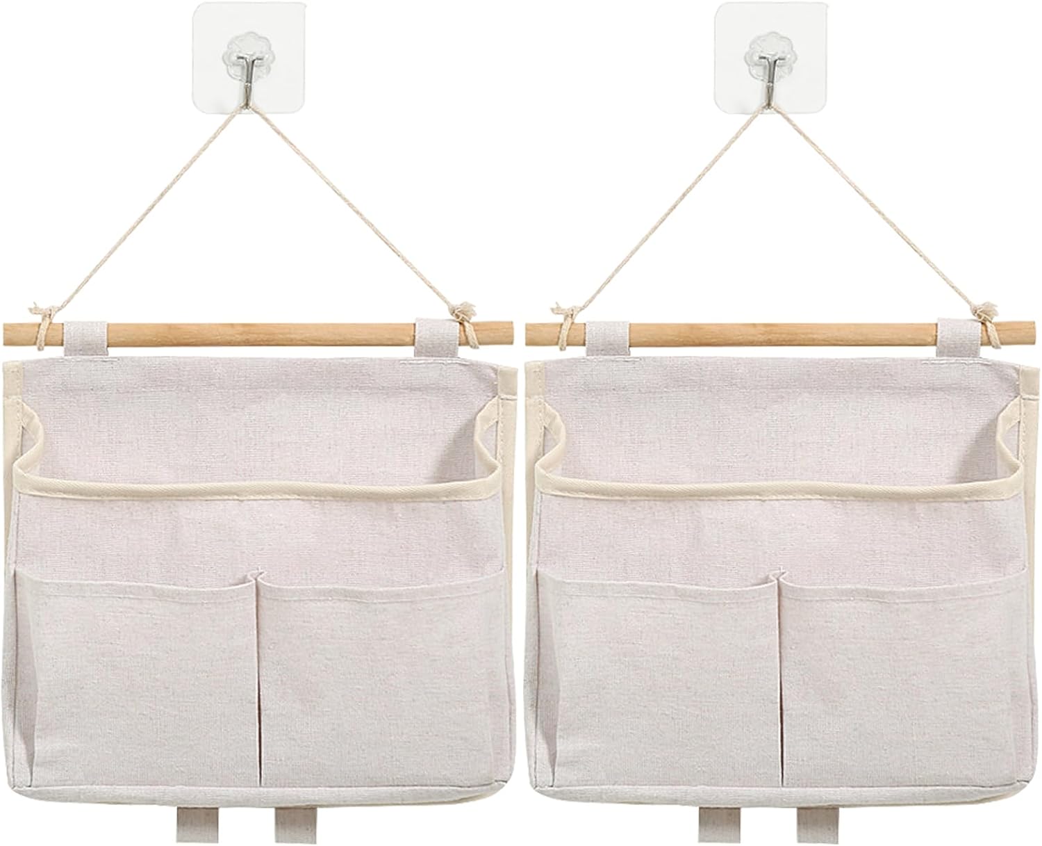 Hängende Aufbewahrungstaschen, Wandorganizer Mit Fächern Und Haken, Faltbar Für Schlafzimmer, Badezimmer, Büro, Küche (beige)