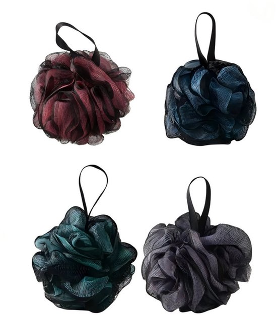 Teile - Durchmesser 14 Cm - Netzförmige Badebombe - Weicher Badeball - Komfortabler Badeball - Peelingball - Badeblume Aus Kunststoff - Zur Reinigung - Unisex