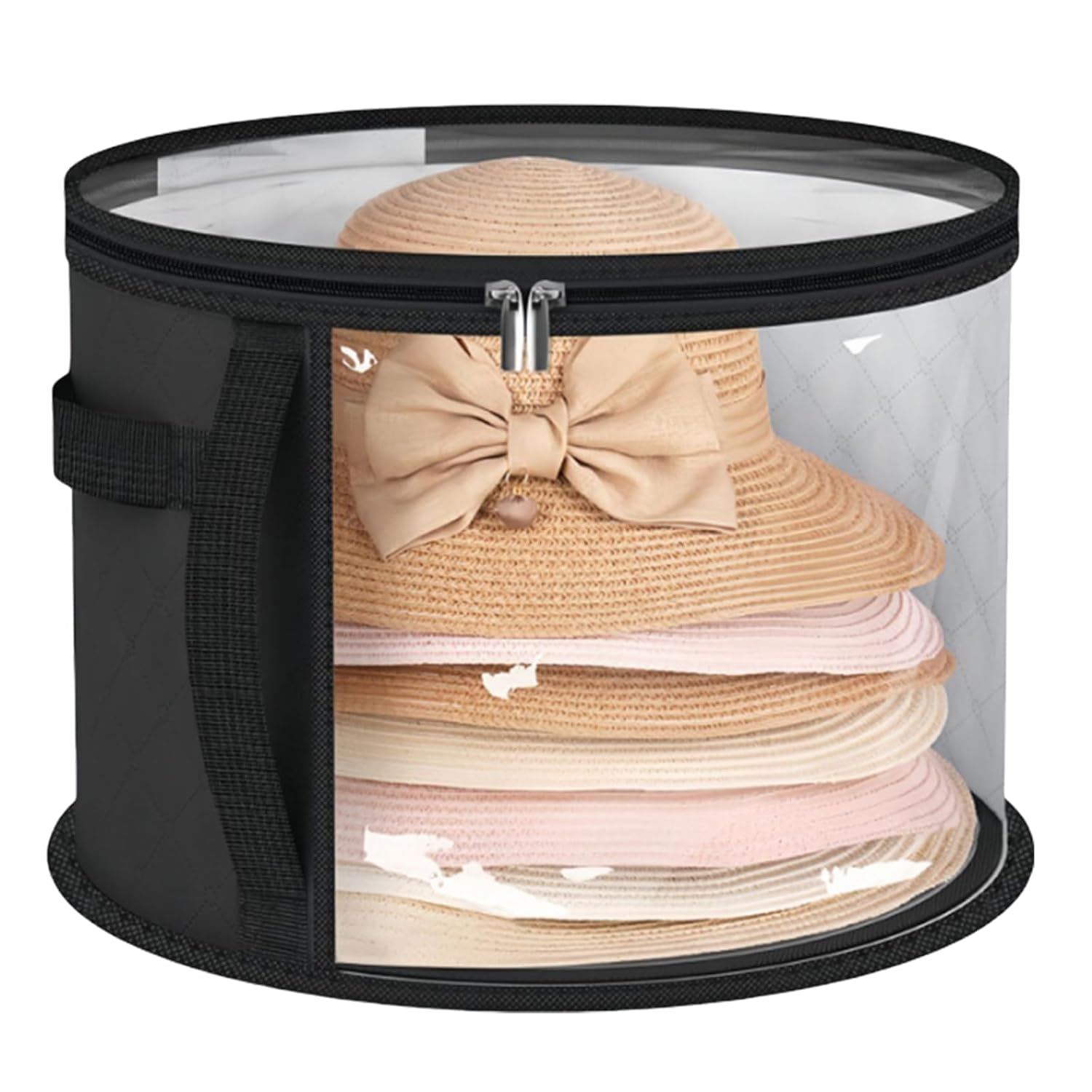 Hutorganizer Mit Sichtfenster Für Bis Zu 7 Hüte, Groß, Transparent, Cowboy-stil, Damenhüte Mit Breiter Krempe, Garderobe, Reise, Schwarz, 2er-pack