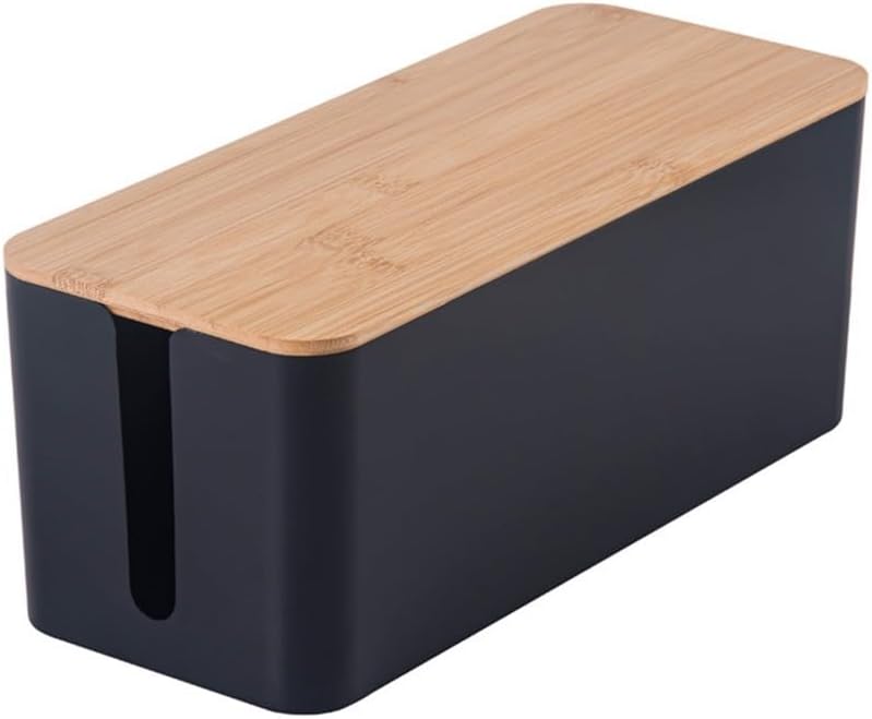 Kabelmanagementbox-deckel Aus Kunststoff, Kabelorganizer Mit Großem Fassungsvermögen, Steckdosen Und Stromkabel, Kabelkanal Für Den Schreibtisch, Homeoffice (schwarz)