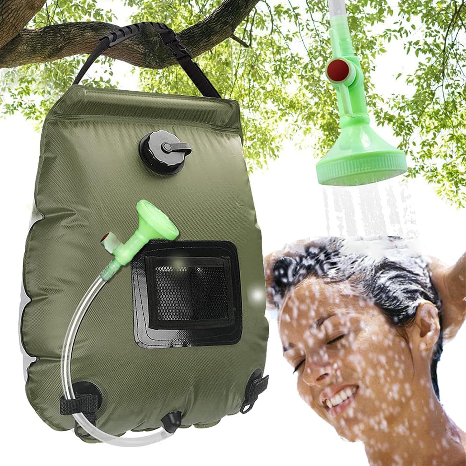 Solarduschbeutel 20-liter-campingduschbeutel Mit Solarantrieb Abnehmbarer Schlauch Duschkopf Mit Ein-/ausschalter Reisedusche Stranddusche