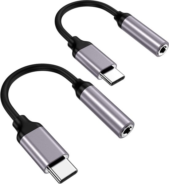 Usb-c-auf-3,5-mm-klinkenbuchse-adapter (2 Stück), Aux-audio-dongle-kabel Für Pixel 4/3/2 Xl, Samsung S21/s20/note 20/10, Ipad Pro