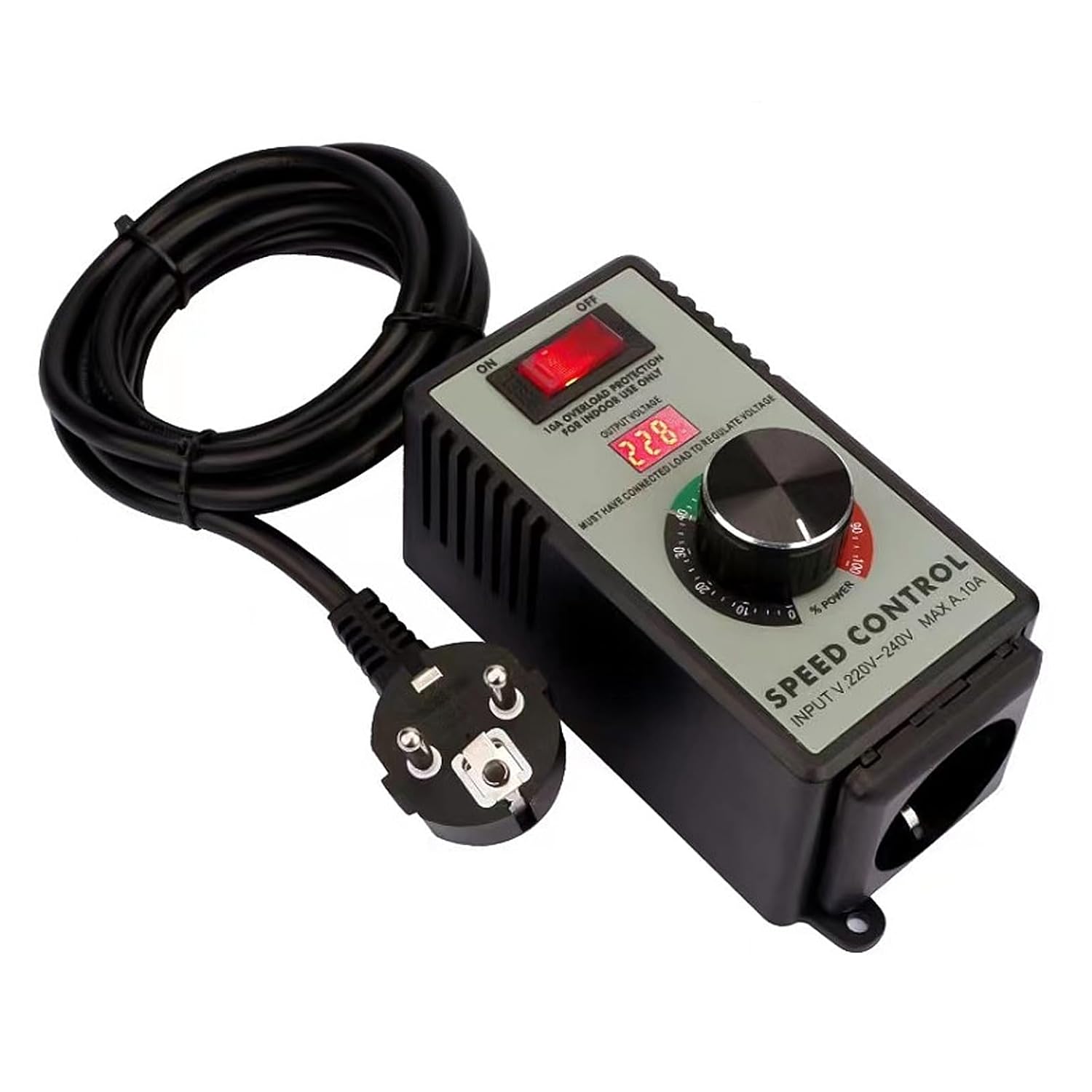 Drehzahlregler 0–220 V – Für Winkelschleifer/lüfter/handbohrmaschine/kreissäge – 220–250 V Wechselspannungsregler – 4 Kw Spitzenleistung – Elektrischer Ventilator – Regler