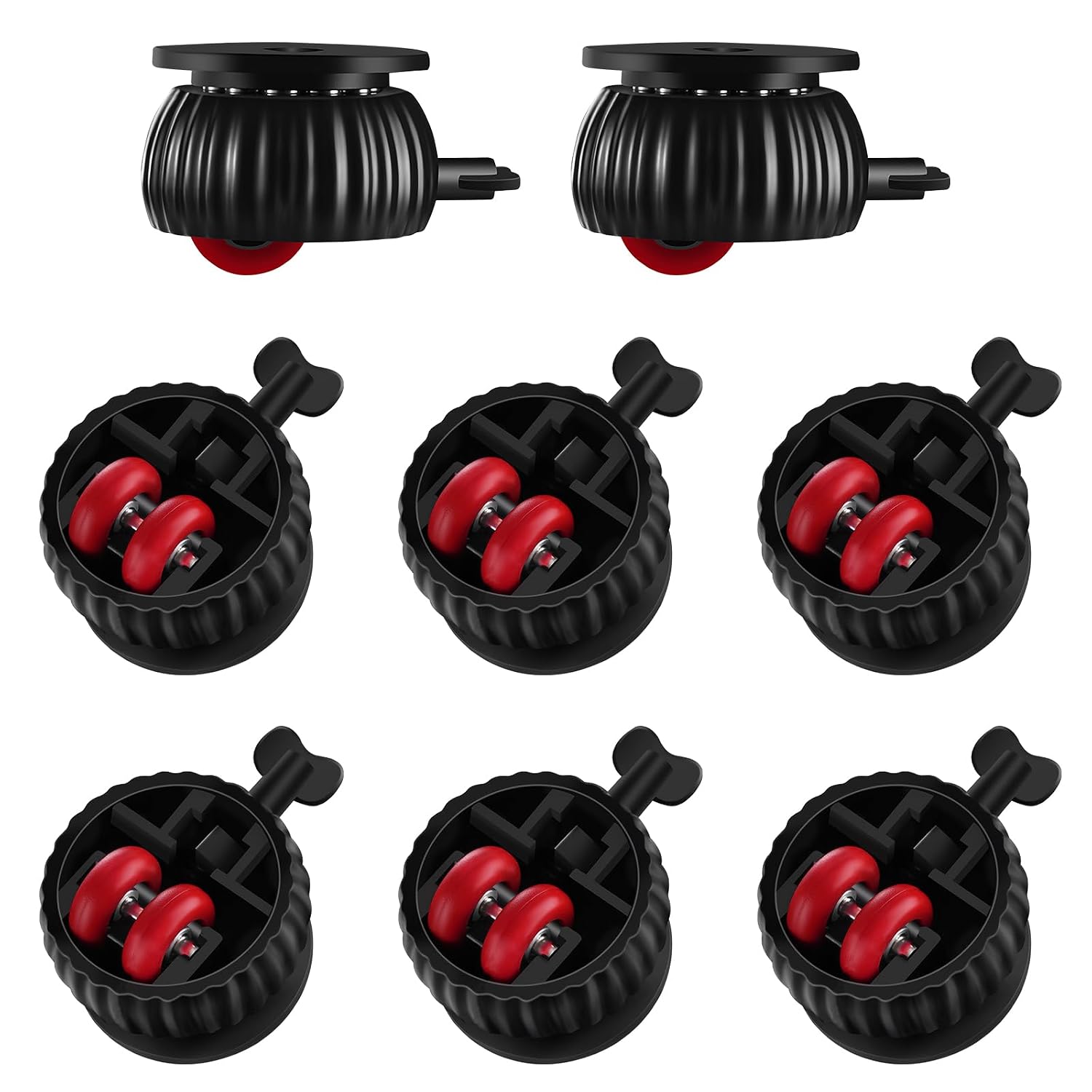 8er-pack 360° Drehbare Mini-kugellager-möbelrollen Mit Geräuschdämpfung (120 Kg, Schwarz)