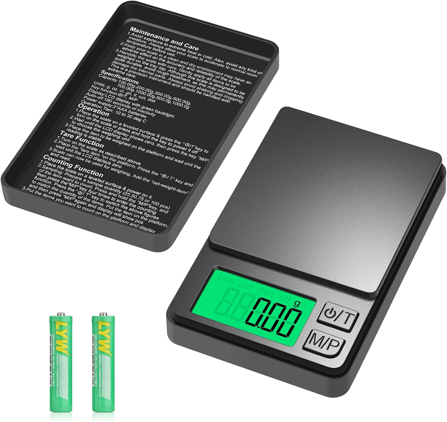 Digitale Taschenwaage 1000 G X 0,01 G, Präzisionswaage Für Schmuck Mit Schutzhülle, Hintergrundbeleuchtetes Lcd-display, 7-stufige Tara-funktion, Für Lebensmittel Und Küche
