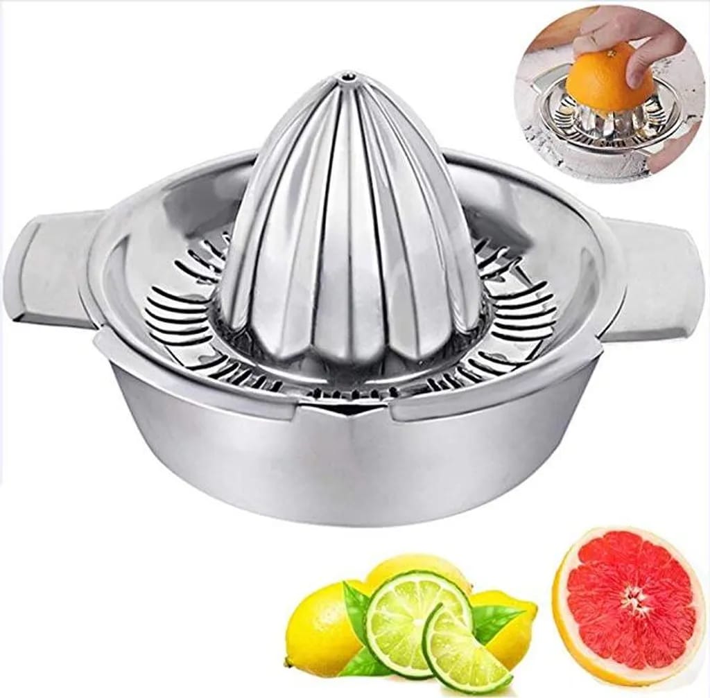 Manuelle Zitronenpresse Aus Edelstahl 304 Mit 300-ml-behälter (12,5 Cm Durchmesser) – Spülmaschinenfest
