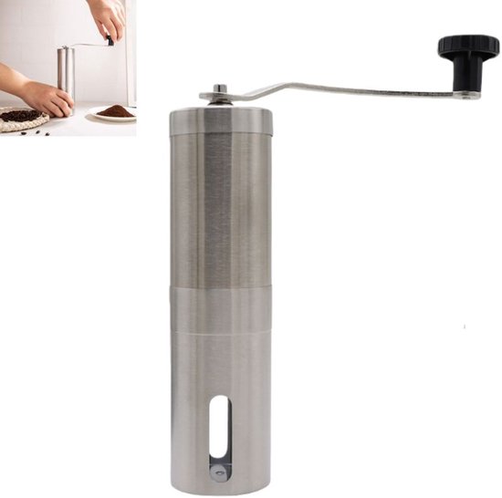 1 Stück – Manuelle Kaffeemühle Aus Edelstahl – Keramikmörser – Geeignet Für Filterkaffee Und Espresso – 17,5 X 4,8 X 4,8 Cm – Silber