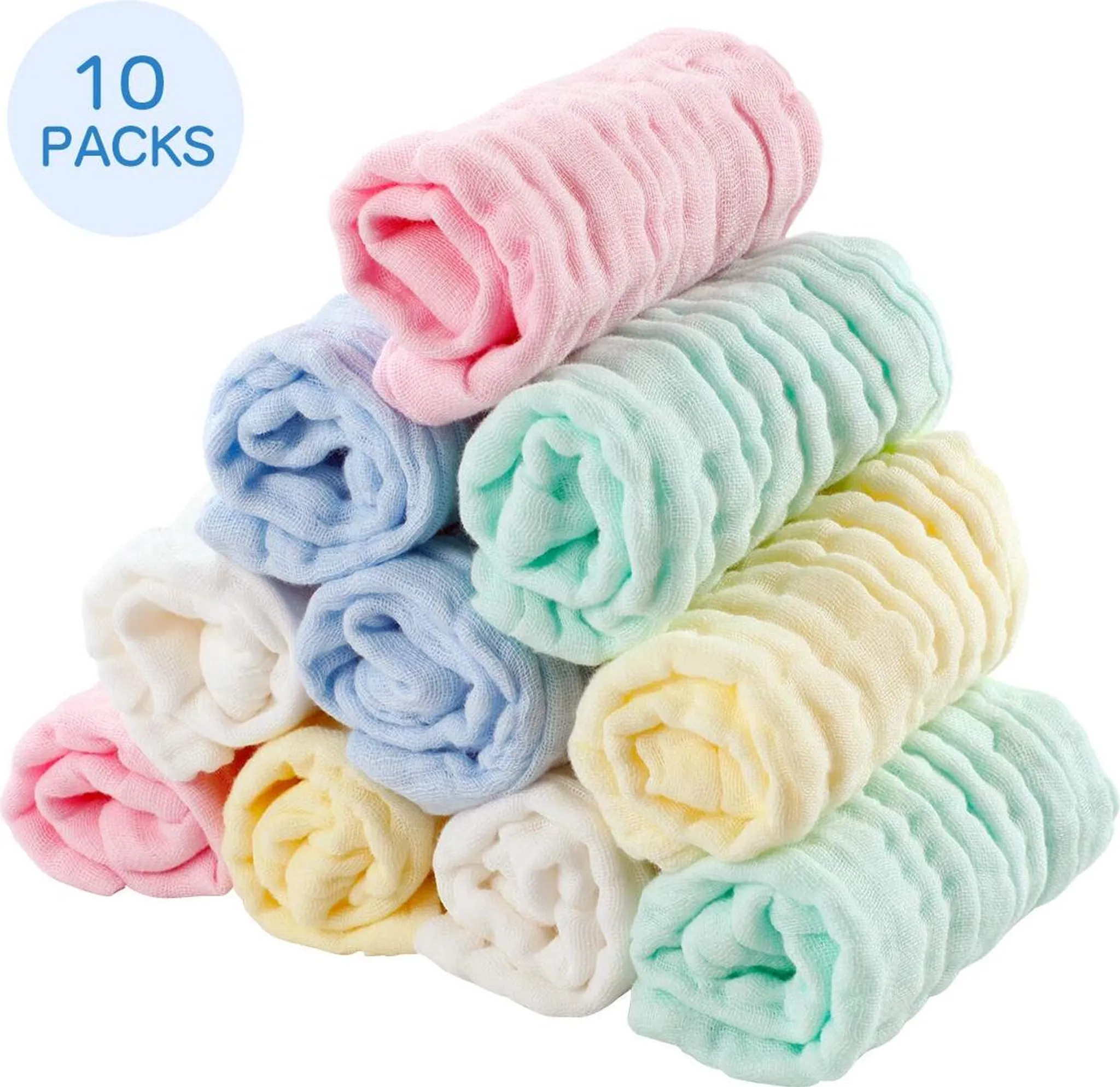 Baby-gesichtstücher, 10er-packung, Baby-gesichtstücher Aus Baumwollgaze, Babyhandtücher, Weiche Gesichtstücher Für Neugeborene, Baumwoll-babytücher, 30 X 30 Cm