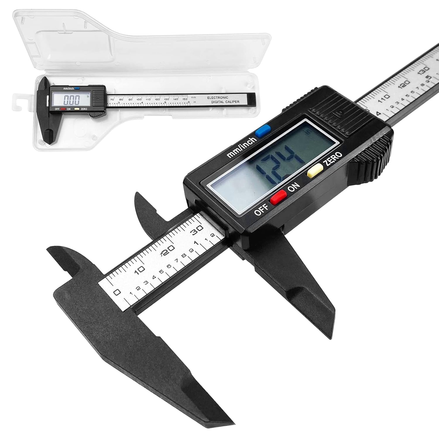 Messschieber, 150 Mm / 6 Zoll Messschieber Mit Lcd-bildschirm Und Notstromakku, Digitales Mikrometer Aus Kohlefaser Für Außen- Und Innenmessungen