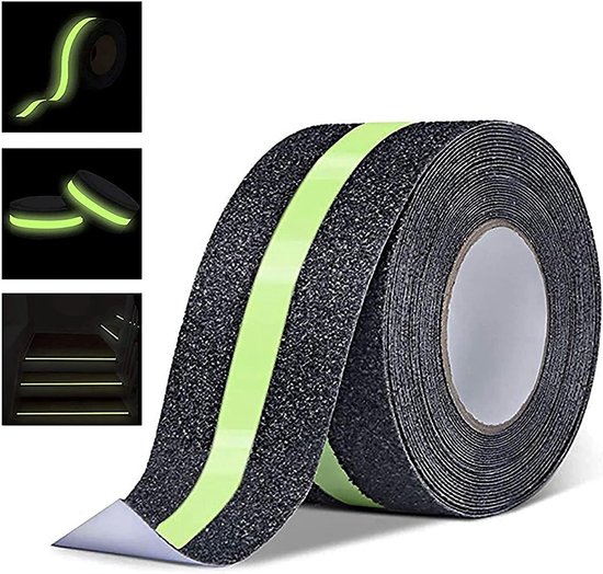 Rutschfestes Klebeband 5 M × 5 Cm, Selbstklebendes Treppenstufenband Mit Nachtlicht Für Treppen, Stufen Und Terrassen
