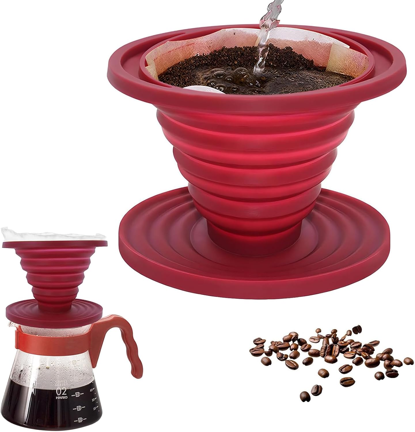 Faltbarer Kaffeefilter, Kaffeefilterhalter Aus Silikon, Camping-kaffeefilter, Wiederverwendbarer Kaffeefilterhalter Aus Silikon Für Camping, Zuhause Und Büro