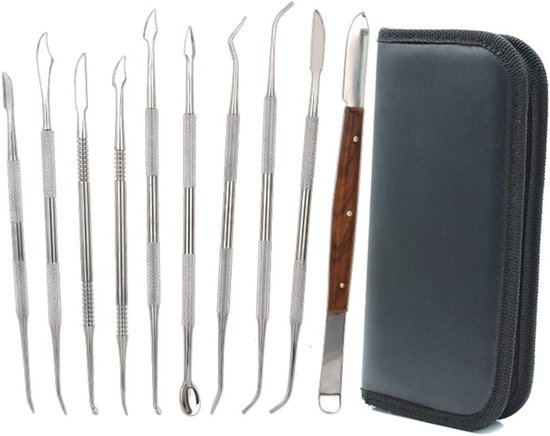 10-teiliges, Doppelseitiges Wachsmodellier- Und Schnitzwerkzeugset Aus Edelstahl Mit Aufbewahrungsbox